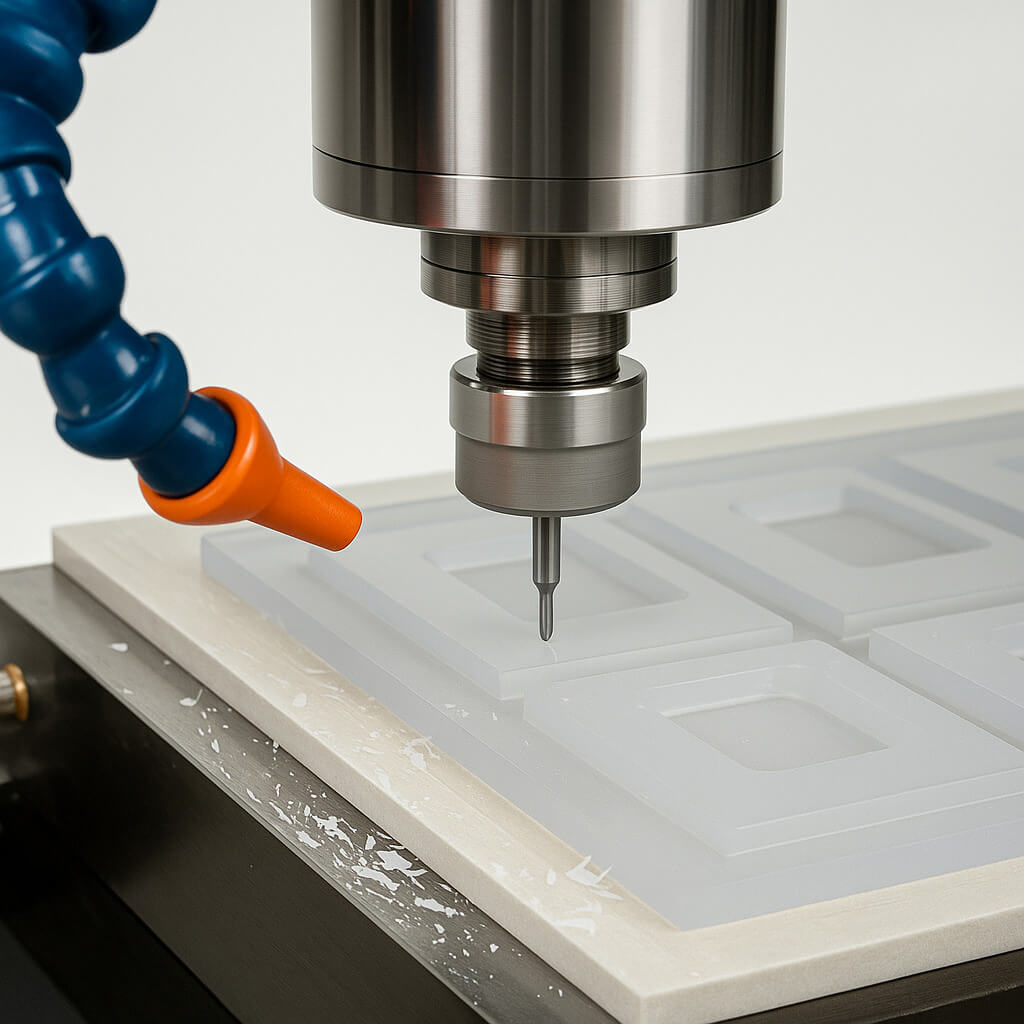CNC machining white plastic sheet