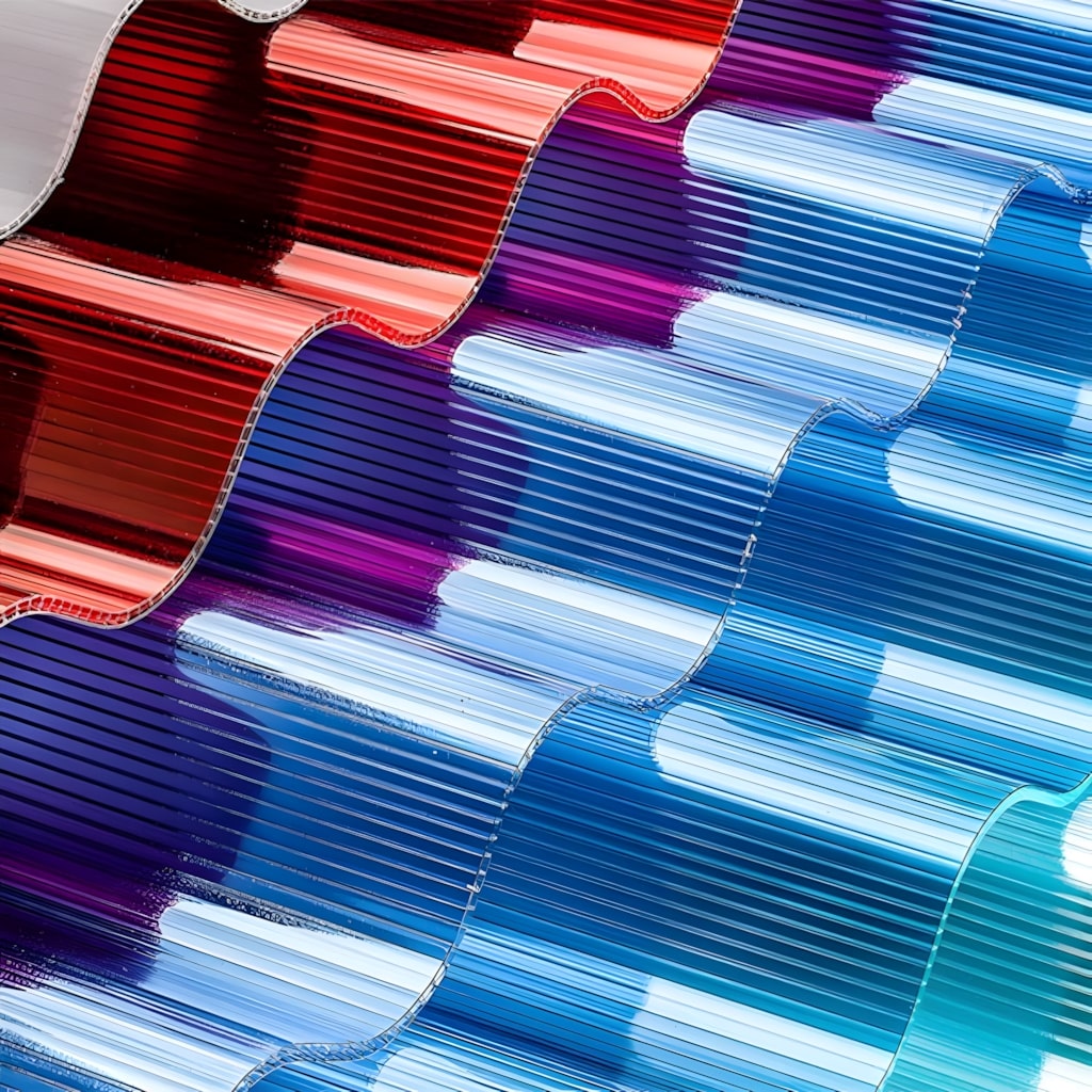 Different colour corrugated multiwall polycarbonate panels