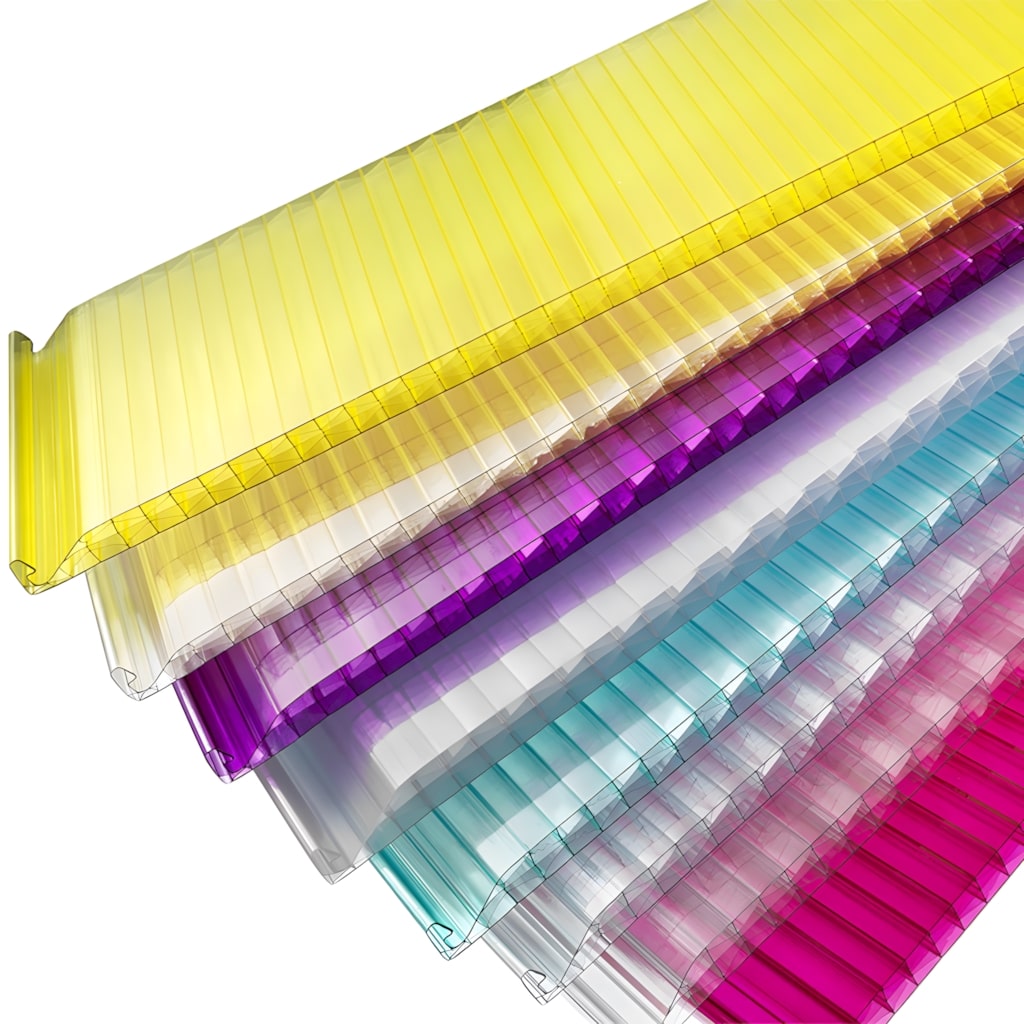 Multicolour channel polycarbonate sheets