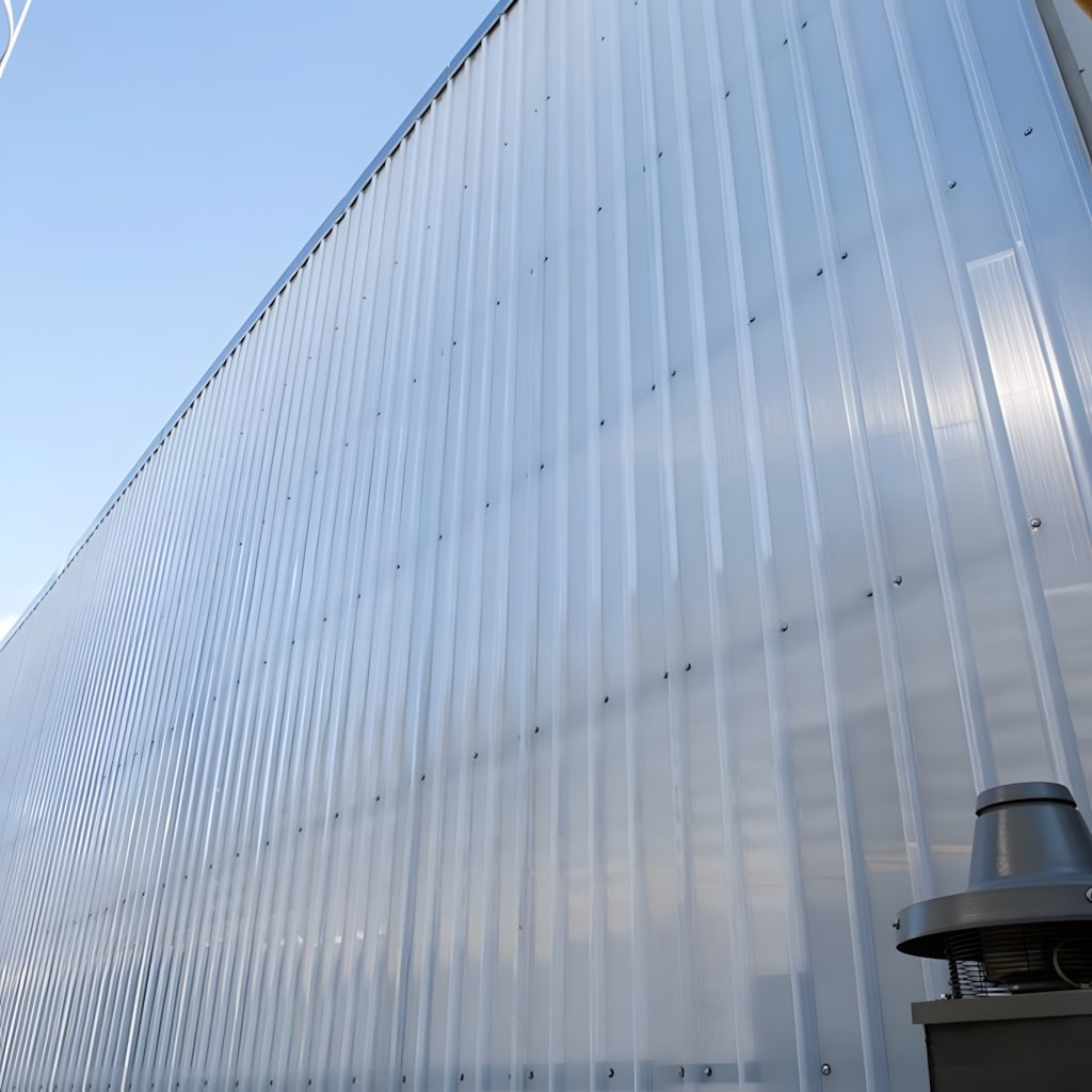 Trapezoidal multiwall polycarbonate wall