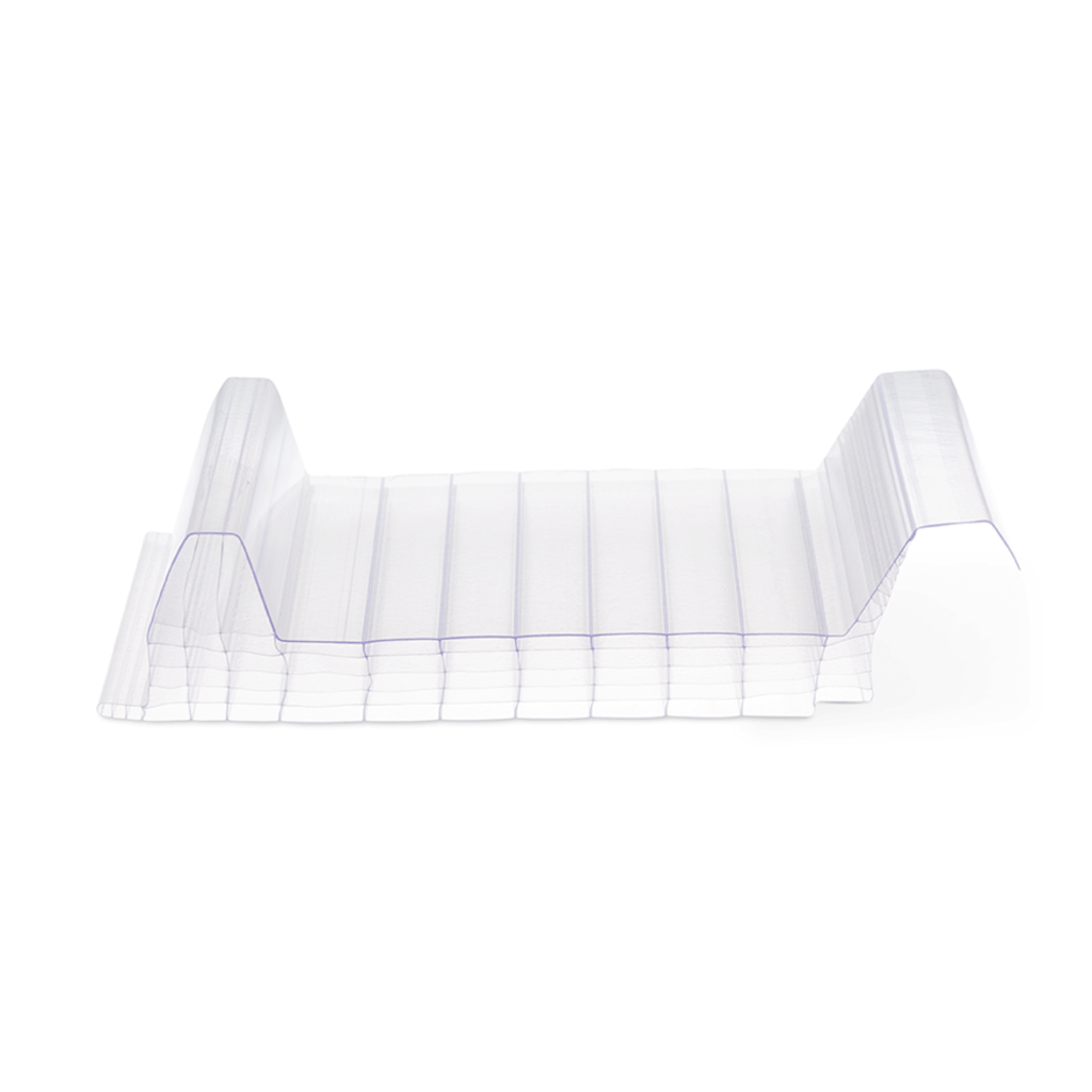 Clear trapezoidal polycarbonate panel