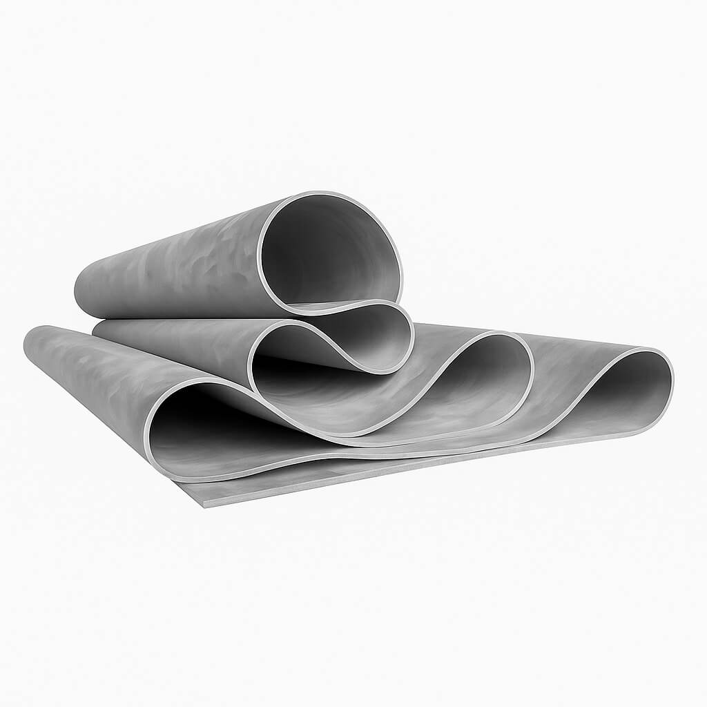 Folded membrane rubber