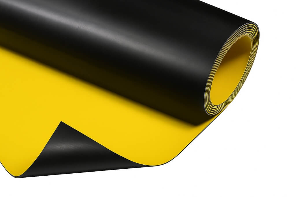 Roll of oil resistant rubber