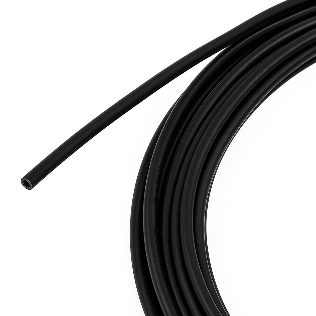 Black round rubber profile