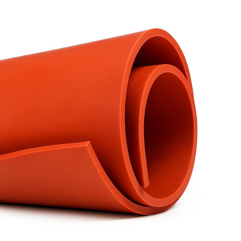 Orange silicone rubber roll